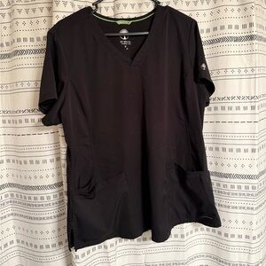 Healing Hands Black V-Neck Scrub Top